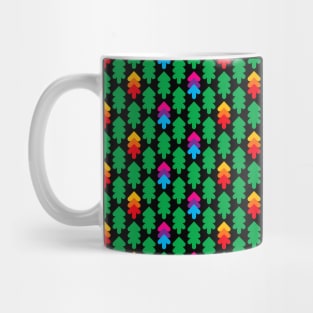 Green and colorful fir forest pattern, version two Mug
